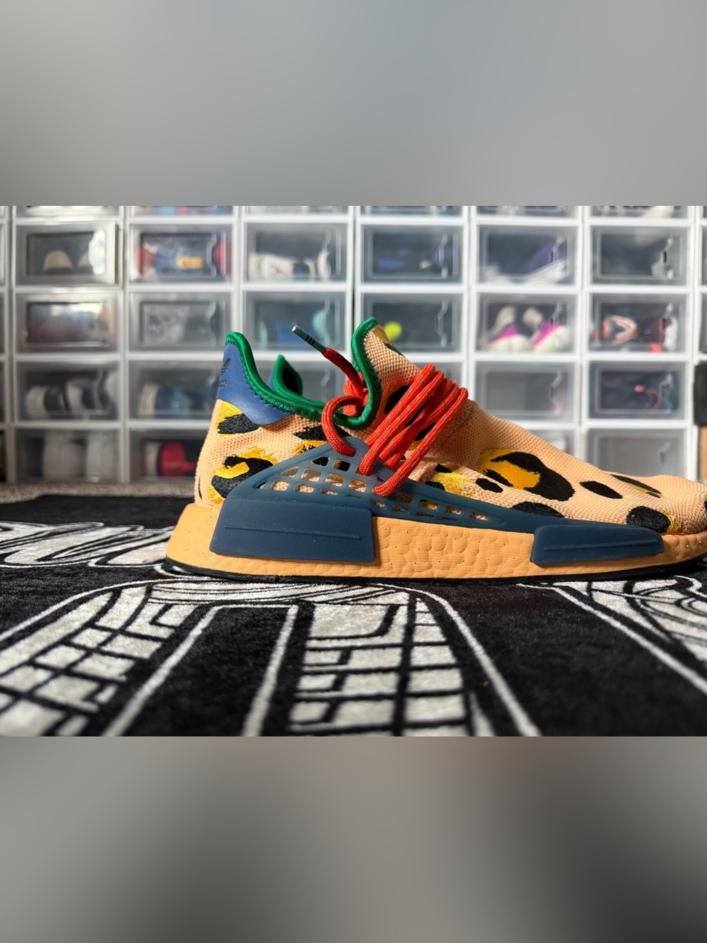 Adidas x Pharrell Williams HU NMD Animal Print “Pulse Amber” HP3221 Size 10.5